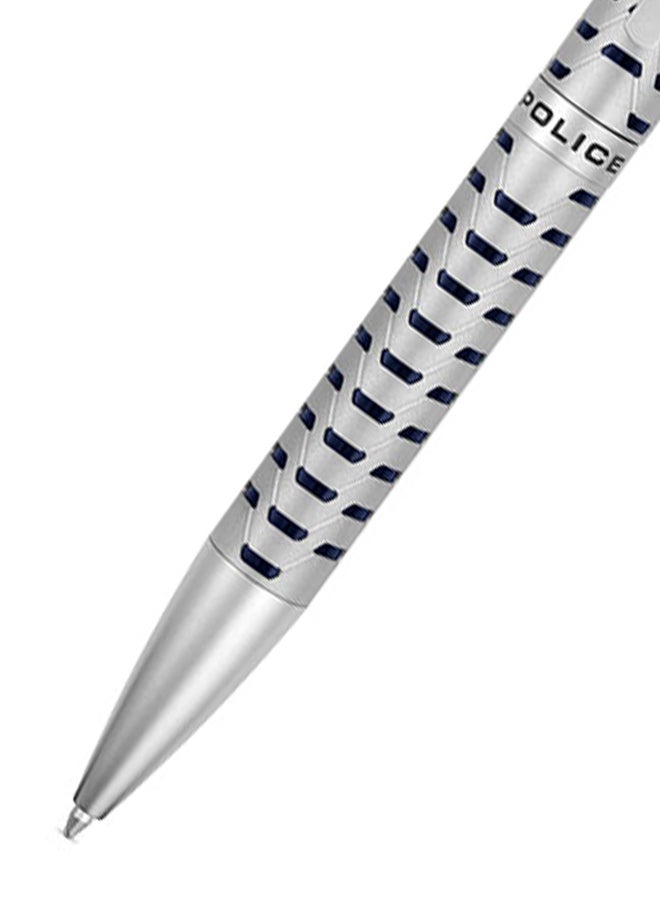 POLICE Futura Silver and Black Stainless Steel Ballpoint Pen - Image 3