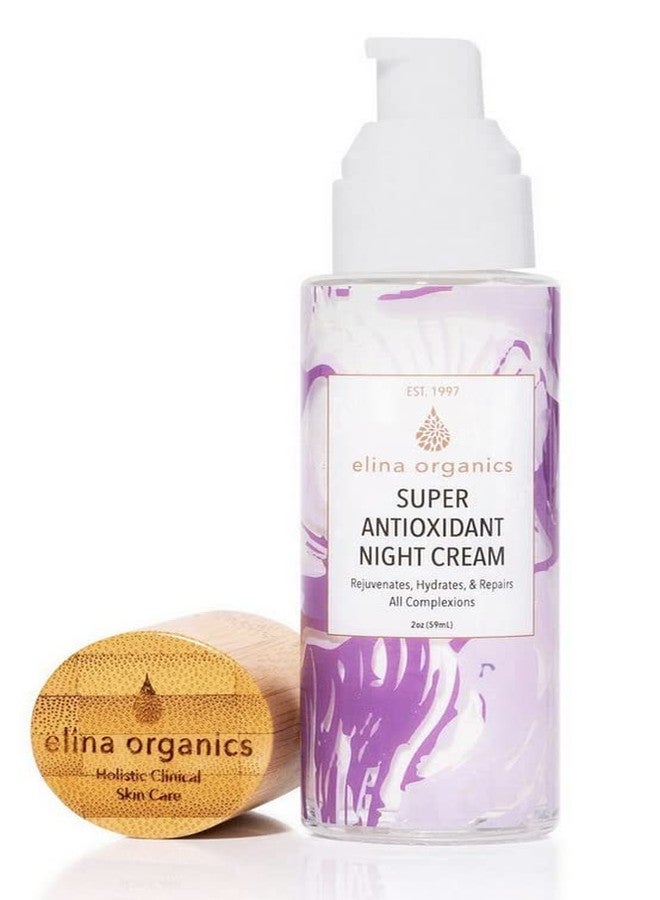 Elina Organics Super Antioxidant Night Cream, 2oz - Hydrating Night Moisturizer with Rosehips, Sea Buckthorn & Hyaluronic Acid - Vegan, Organic - Image 2
