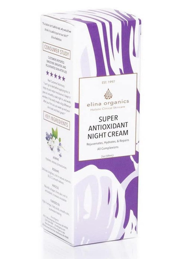 Elina Organics Super Antioxidant Night Cream, 2oz - Hydrating Night Moisturizer with Rosehips, Sea Buckthorn & Hyaluronic Acid - Vegan, Organic - Image 4