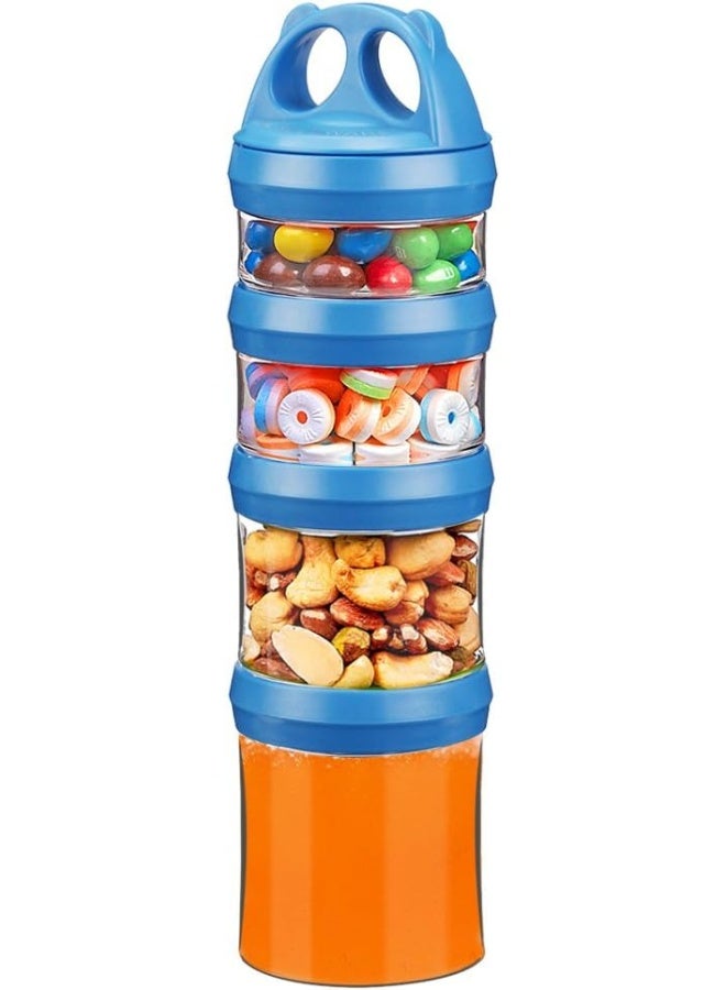 BeneLabel (Blue) - Besthouse Snack Jars 4-Piece Twist Lock Stackable Containers - Image 1