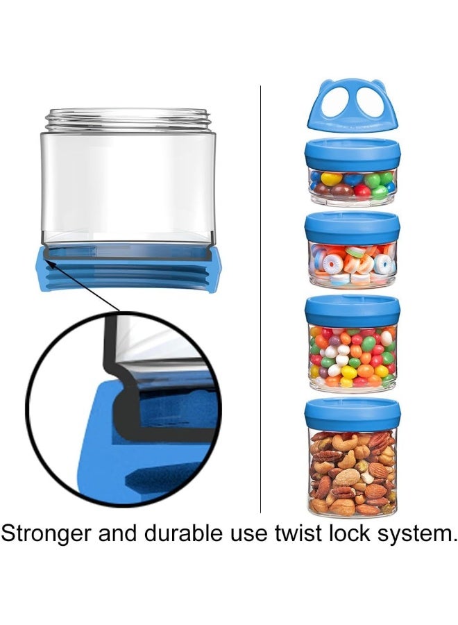 BeneLabel (Blue) - Besthouse Snack Jars 4-Piece Twist Lock Stackable Containers - Image 5
