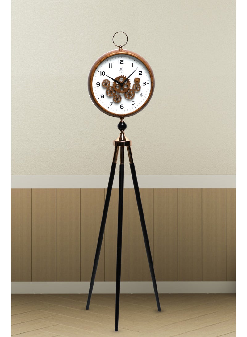 VOGUE VENUE Premium Vintage Tripod Floor Clock | Adjustable Wooden Stand | Antique Style Decorative Standing Clock for Living Room, Office & Home Décor - Image 4