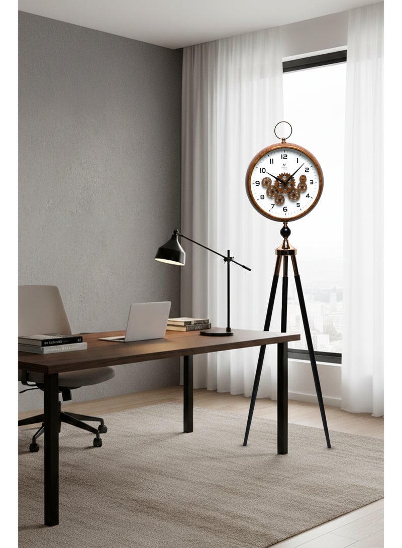 VOGUE VENUE Premium Vintage Tripod Floor Clock | Adjustable Wooden Stand | Antique Style Decorative Standing Clock for Living Room, Office & Home Décor - Image 2