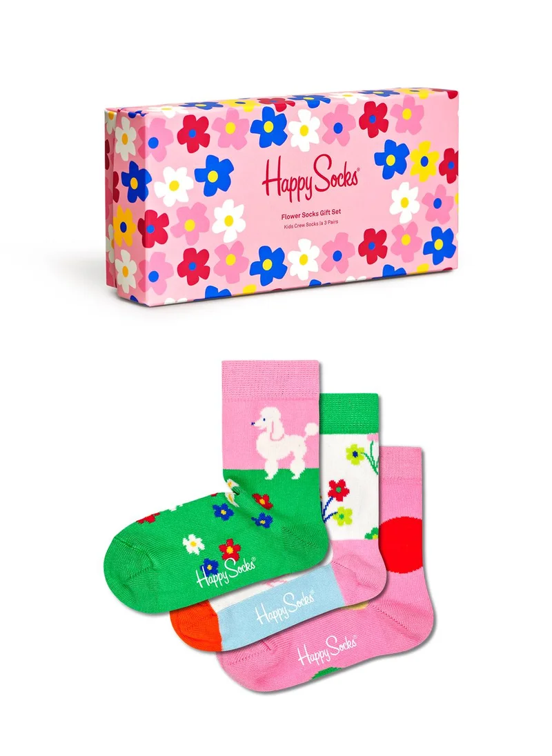 Happy Socks 3-PACK KIDS FLOWER SOCKS GIFT SET