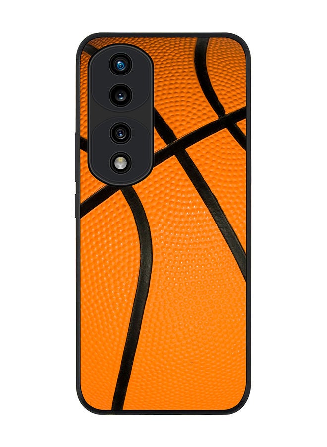 Stylizedd Rugged Black edge case for Honor 70 Pro Slim fit Soft Case Flexible Rubber Edges Anti Drop TPU Gel Thin Cover - Basketball - Image 1