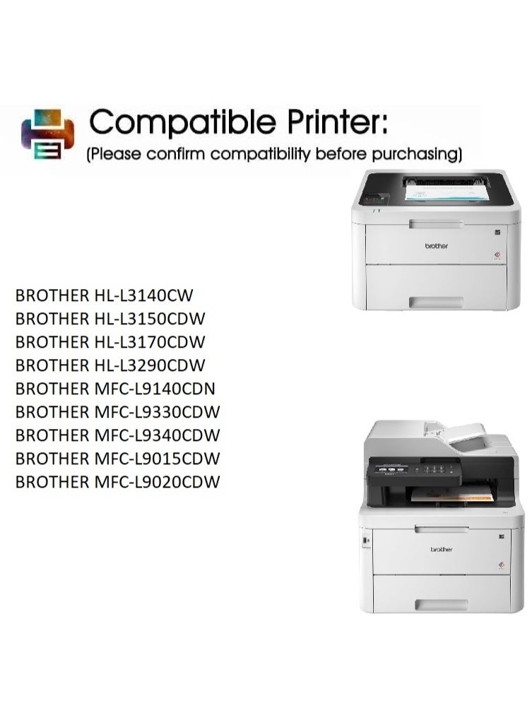 DR-241 Yellow  Drum Unit Replacement For Brother HL L3140CW, L3150CDW, L3170CDW, MFC L9140Cdn, L9330CDW, L9340CDW, L9015CDW, L9020CDW (Yellow) - Image 5