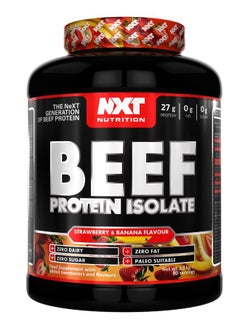 NXT Nutrition Beef Protein Isolate, Strawberry & Banana Flavour,  1.8kg, 60 Servings 