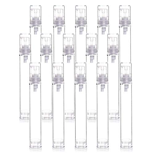 Wresty 15 Pcs Clear Airless Lotion Pump Bottles, Reusable Plastic Cosmetic Containers, Perfect for Foundations, Serums, and More (15ml) - Image 1
