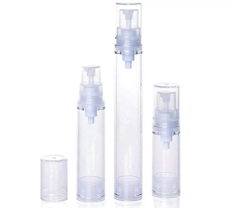 Wresty 15 Pcs Clear Airless Lotion Pump Bottles, Reusable Plastic Cosmetic Containers, Perfect for Foundations, Serums, and More (15ml) - Image 2