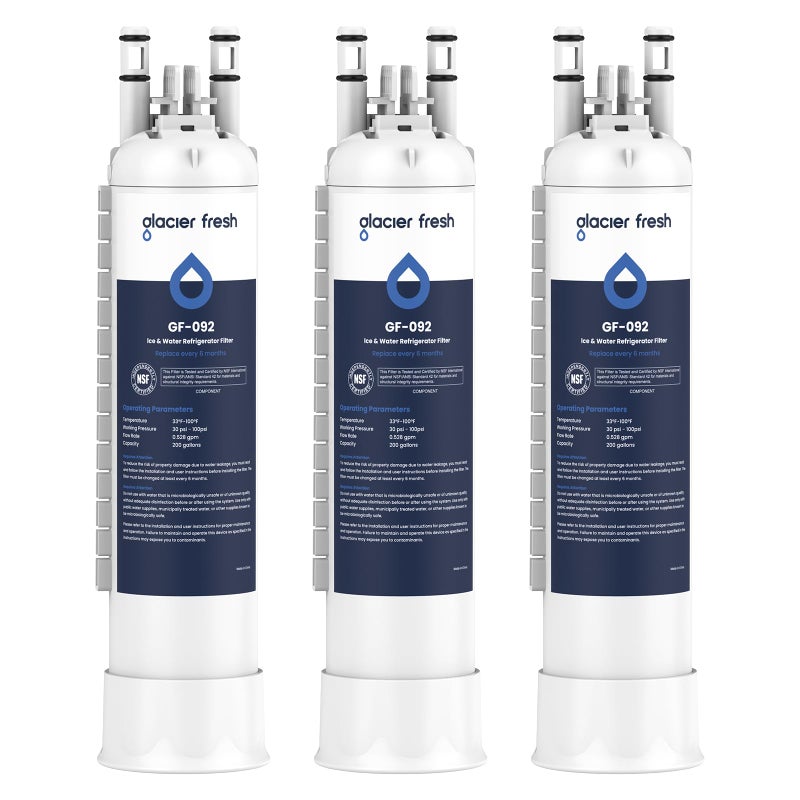 GLACIER FRESH FPPWFU01 Water Filter Replacement for Frigidaire PurePour FPPWFU01, Compatible with Electrolux EPPWFU01, PureAdvantage PurePour PWF-1, NSF42, 3 Pack - Image 1