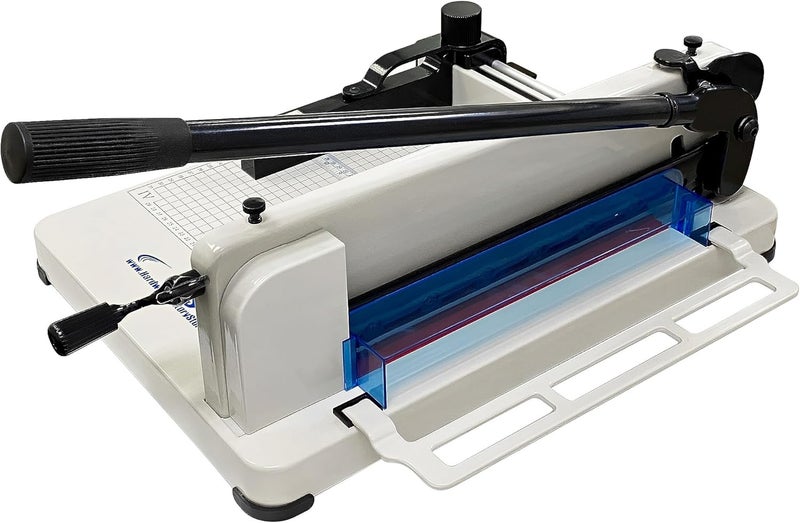 HFS(R) Heavy Duty Guillotine Paper Cutter 400 Sheet Capacity | Solid Steel Construction (A4-12'' paper cutter) - Image 1
