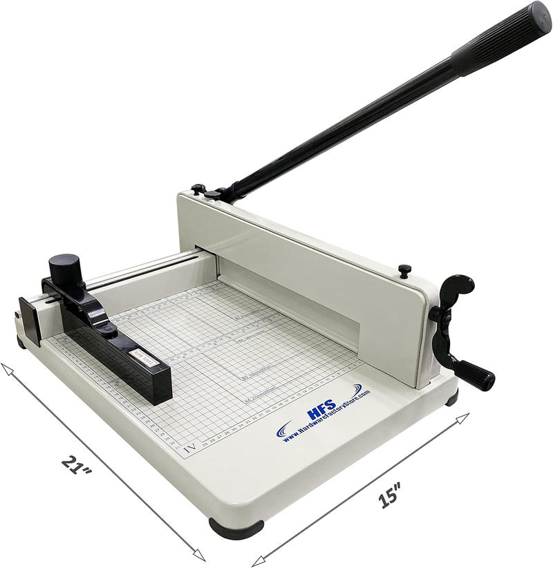 HFS(R) Heavy Duty Guillotine Paper Cutter 400 Sheet Capacity | Solid Steel Construction (A4-12'' paper cutter) - Image 2