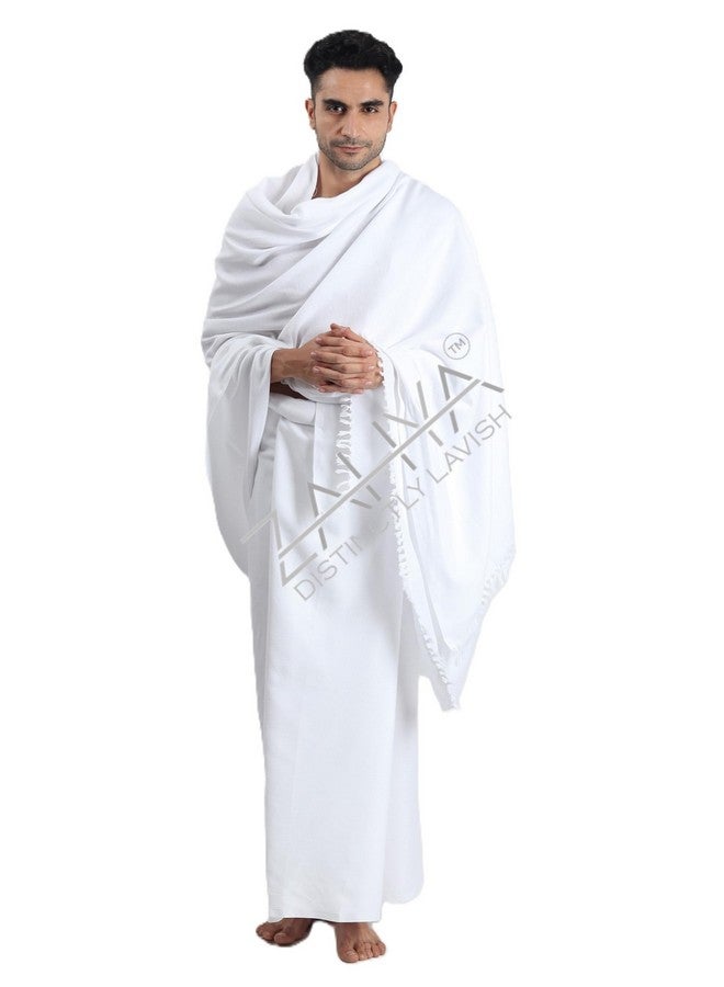 ZAHYA 100% Pure Cotton Men's Ihram for Hajj & Umrah | Cool Tex Weave | Ultra Soft, Sweat Absorbent | 2 Piece Ihram Ahram Ehram - Image 4