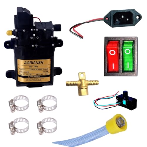 Agriansh Heavy Duty 12V DC Double Motor Diaphragm Pump Kit | 220 PSI Portable Water Pump for Car Washer, AC Cleaning, Agriculture Spray, Drip Irrigation, Gardening & Shower Spray - Image 1