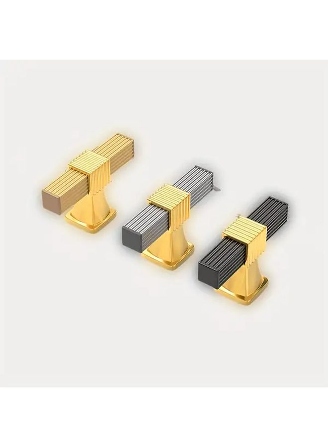 Gray Modern Minimalist Striped Cabinet Handles Sleek Black Gold Aluminum Drawer Pulls - Image 4