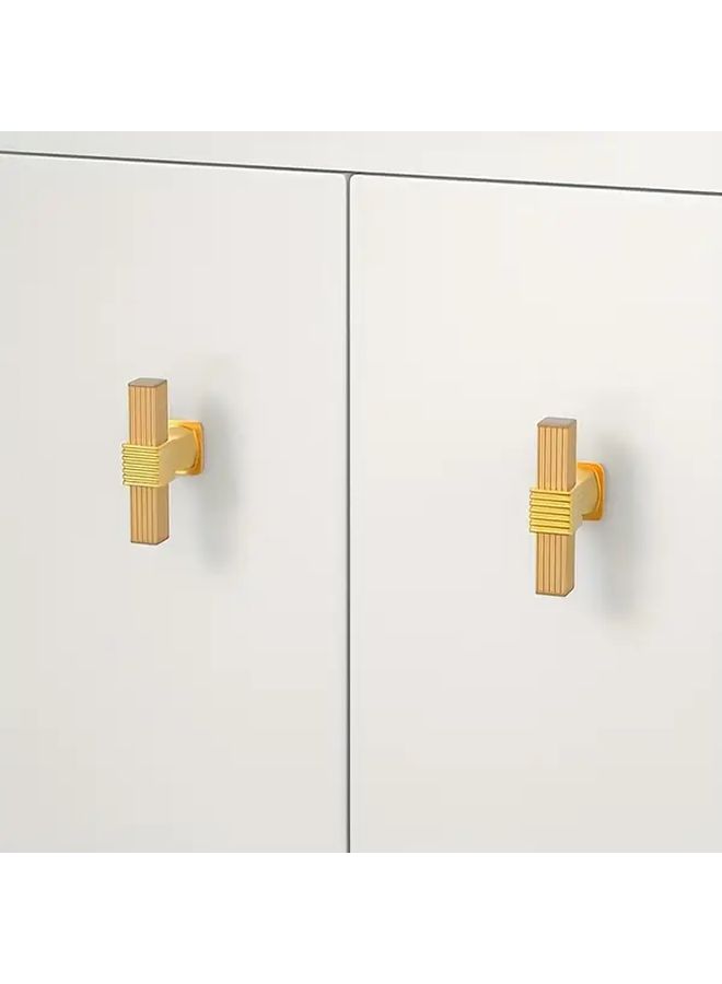 Gray Modern Minimalist Striped Cabinet Handles Sleek Black Gold Aluminum Drawer Pulls - Image 1