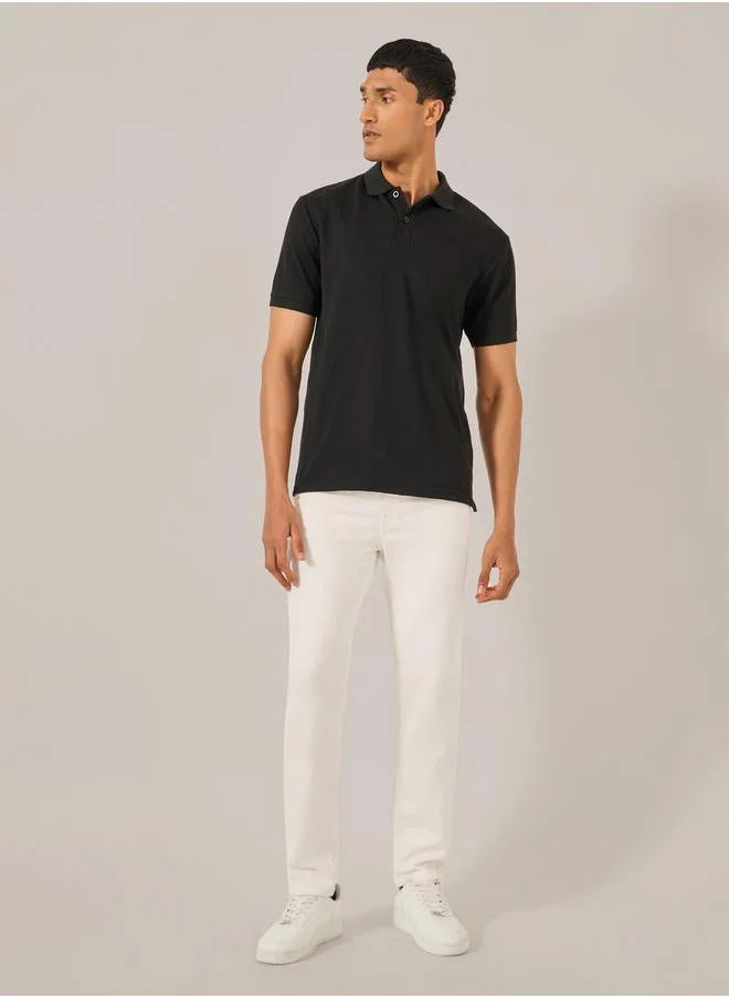 Styli Plain Five-Pocket Style Regular Fit Jeans