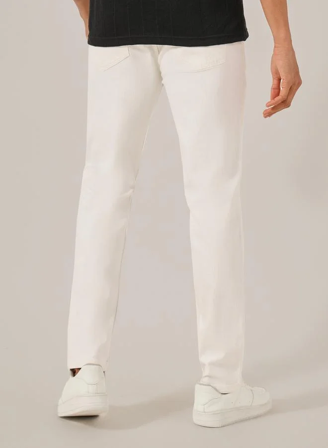 Styli Plain Five-Pocket Style Regular Fit Jeans