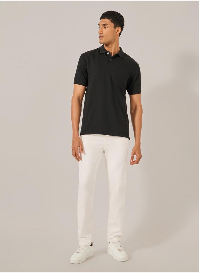 Styli Plain Five-Pocket Style Regular Fit Jeans  - Image 2