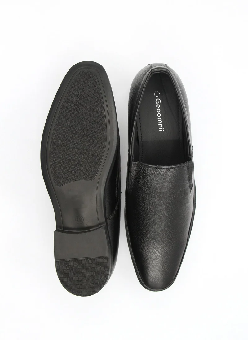 Geoomnii Black Men’s Formal Slip-On Shoes – Classic Comfort, Elegant Design, Office & Party Wear for Men | Best Price UAE