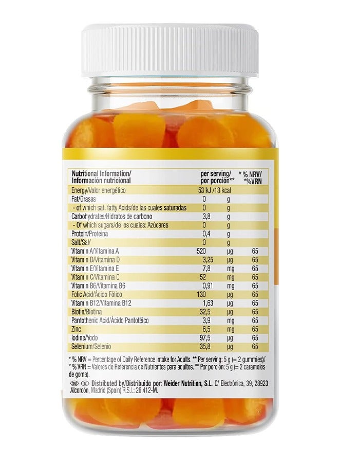 Weider Multivit 80 Gummies Orange-Lemon 9 Vitamins And 3 Minerals, Sugar Free, Gluten free Essential Vitamins And Minerals for Immune Support  - Image 4