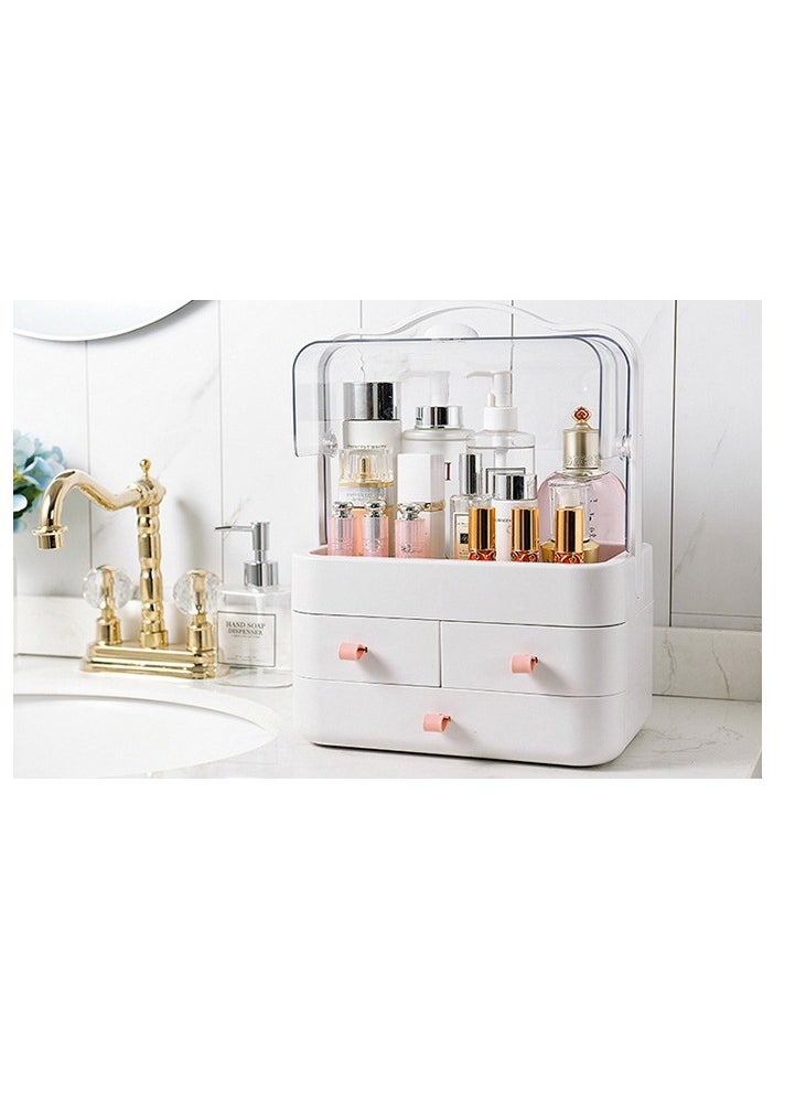 Organized Home Waterproof Dustproof Cosmetic Organizer Box with Lid Fully Open Makeup Display Boxes  - Image 1