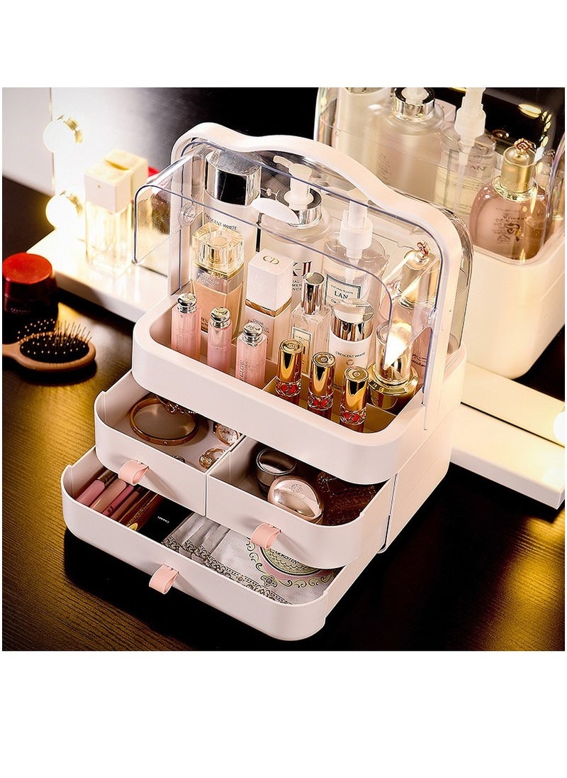 Organized Home Waterproof Dustproof Cosmetic Organizer Box with Lid Fully Open Makeup Display Boxes  - Image 3