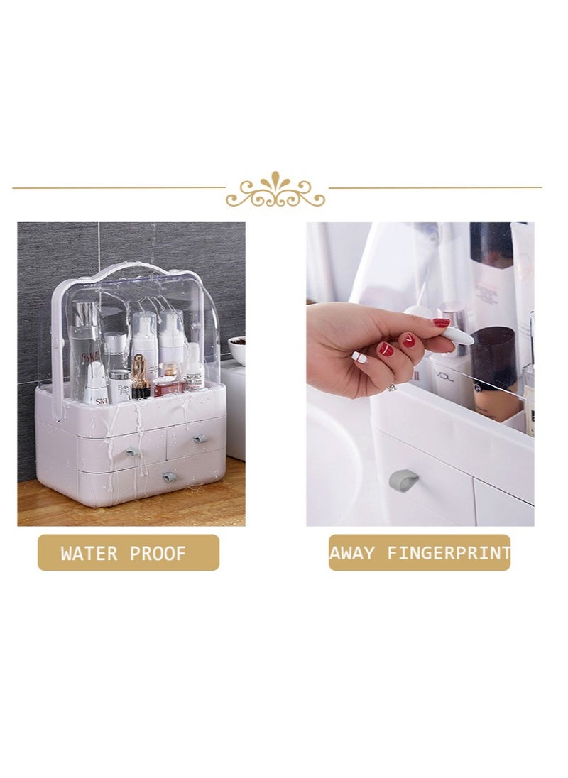 Organized Home Waterproof Dustproof Cosmetic Organizer Box with Lid Fully Open Makeup Display Boxes  - Image 5