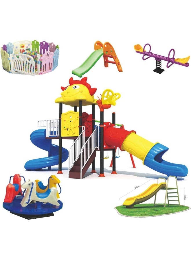 Rainbow Toys RBW TOYS The Best Backyard Multifunctional Easy Climber, Outdoor Toys Slide and Swing Sets for Children Activities. Play-Ground Toys Area Size 670x520x360cm. Best Birthday Gift. - Image 1