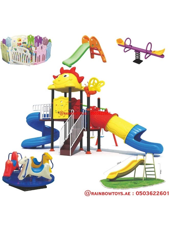 Rainbow Toys RBW TOYS The Best Backyard Multifunctional Easy Climber, Outdoor Toys Slide and Swing Sets for Children Activities. Play-Ground Toys Area Size 670x520x360cm. Best Birthday Gift. - Image 2