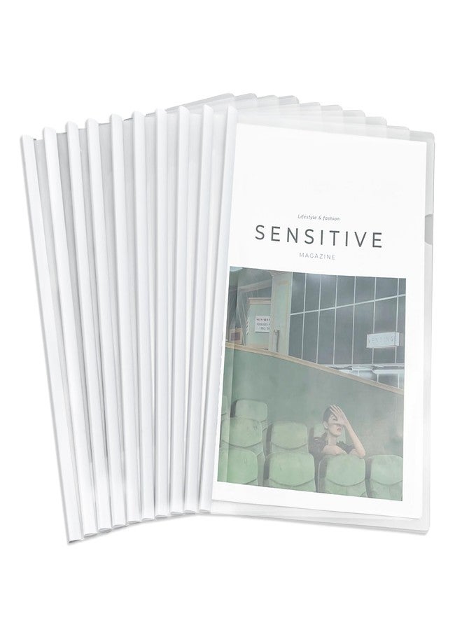 ام اند جي مجموعة من 10 أغلفة تقارير من M&G مزودة بشريط منزلق، تحتوي على 70 ورقة، غلاف تقرير شفاف بسماكة 10 مم مناسب لورق A4 وورق بحجم الرسائل، مقاس 8.7 × 12.2 بوصة - Image 1