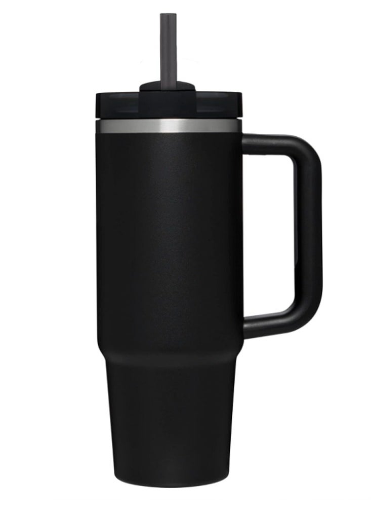 Arabest - Quencher H2.0 FlowState 40 oz Stainless Steel Vacuum Insulated Tumbler Black with Lid and Straw for Water Iced Tea or Coffee Smoothies and More - Image 1