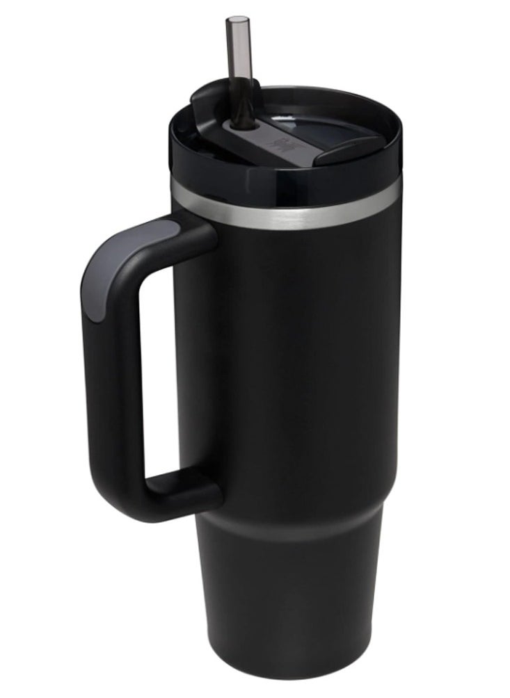Arabest - Quencher H2.0 FlowState 40 oz Stainless Steel Vacuum Insulated Tumbler Black with Lid and Straw for Water Iced Tea or Coffee Smoothies and More - Image 1