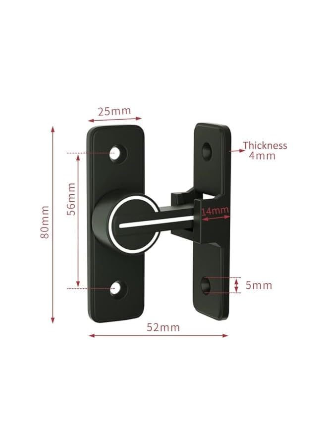 promass 90 Degree Right Angle Door Lock, Heavy Duty Flip Door Latch, Bolt Lock cam Lock, Door and Window Push-Pull Lock, Rod Bolt barn Push-Pull Door Lock for Bedroom, Garage, Window - Image 2