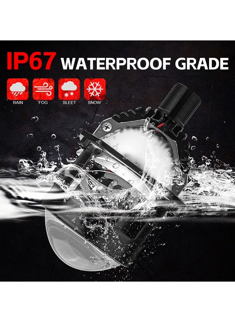 Generic - Premium Car LED Headlight - 2.5" Bi-Beam Lens, Lossless H4 H7 9005 9006 Hi-Lo Beam 50W High Power, Single Bulb, Super Bright & Focused, Turbo Cooling, IP67 Waterproof, Fits Both Left & Right-Hand Drive, Easy Install（1 piece） - Image 1