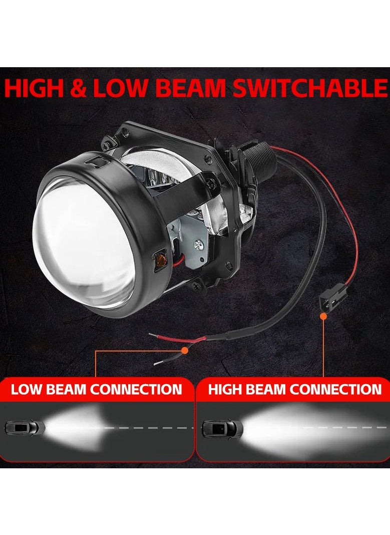Generic - Premium Car LED Headlight - 2.5" Bi-Beam Lens, Lossless H4 H7 9005 9006 Hi-Lo Beam 50W High Power, Single Bulb, Super Bright & Focused, Turbo Cooling, IP67 Waterproof, Fits Both Left & Right-Hand Drive, Easy Install（1 piece） - Image 1