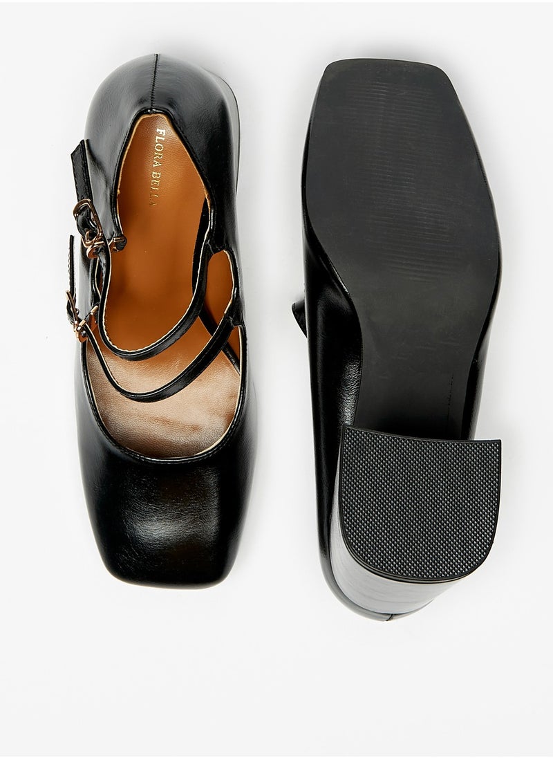 Flora Bella By Shoexpress - Women Floral Bella Solid Pumps with Block Heels - Image 1