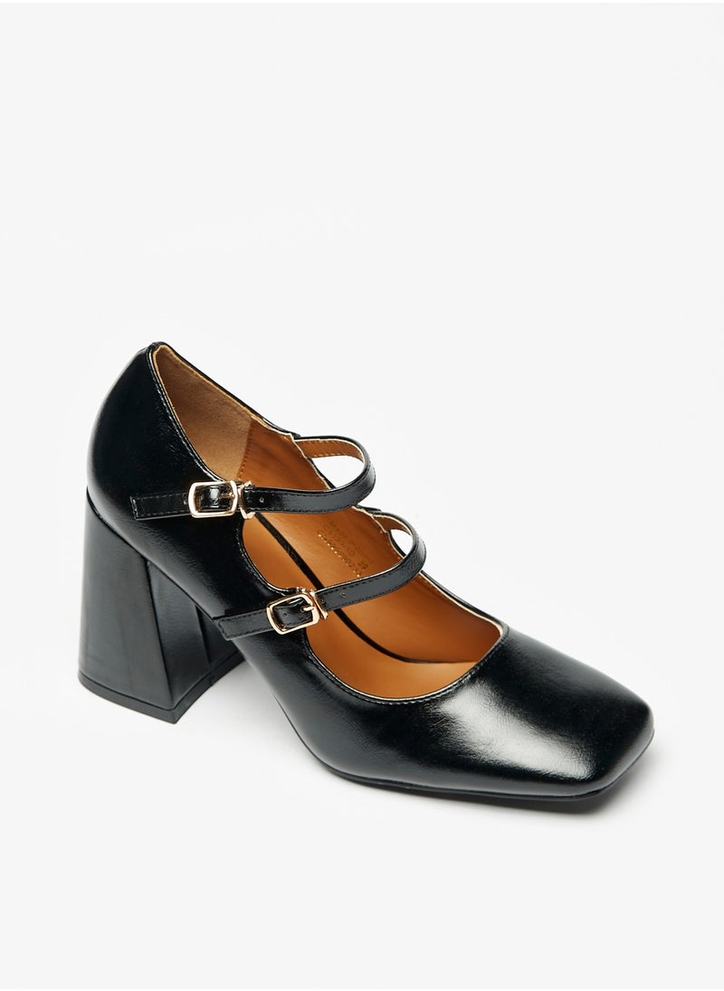 Flora Bella By Shoexpress - Women Floral Bella Solid Pumps with Block Heels - Image 1