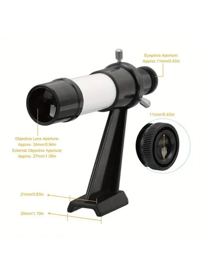 5x24 Astronomical Telescope Finder Scope with Inline Base Stand Manual Focus Dovetail Compatible - Image 3