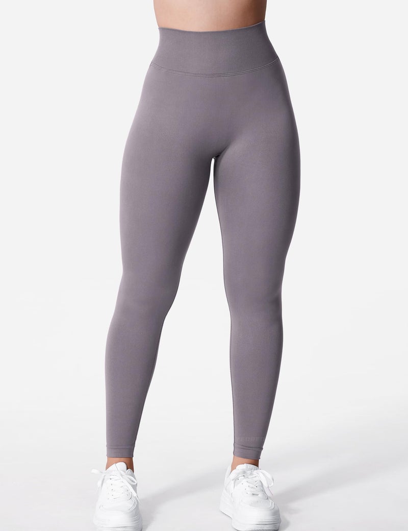 YEOREO Liz Scrunch Workout Leggings for Women High Waisted Butt Lifting V Back Waist Seamless Gym Yoga Leggings Taupe L - Image 2