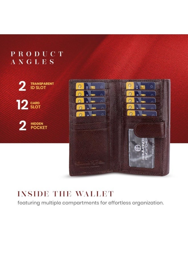 HAMMONDS FLYCATCHER Genuine Leather Women Wallet Clutch for Ladies RFID Protected Long Purse with 17 Card Slots Zip Coin Pocket Multiple CompartmentsGenuine Leather Women Wallet Clutch for Ladies RFID Protected Long Purse with 17 Card Slots Zip Coin Pocket Multiple Compartments - Image 3