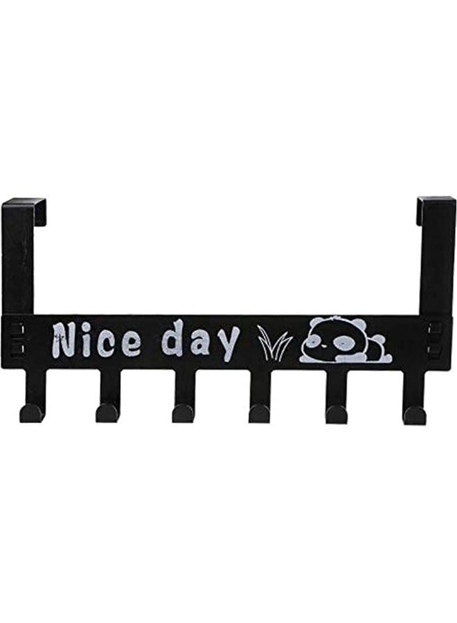 Over The Door 6 hook Rack - Decorative Organizer hooks for Clothes, Coat, Hat, belt, Towels - Stylish Over Door hanger for Home or Office Use  - Image 1