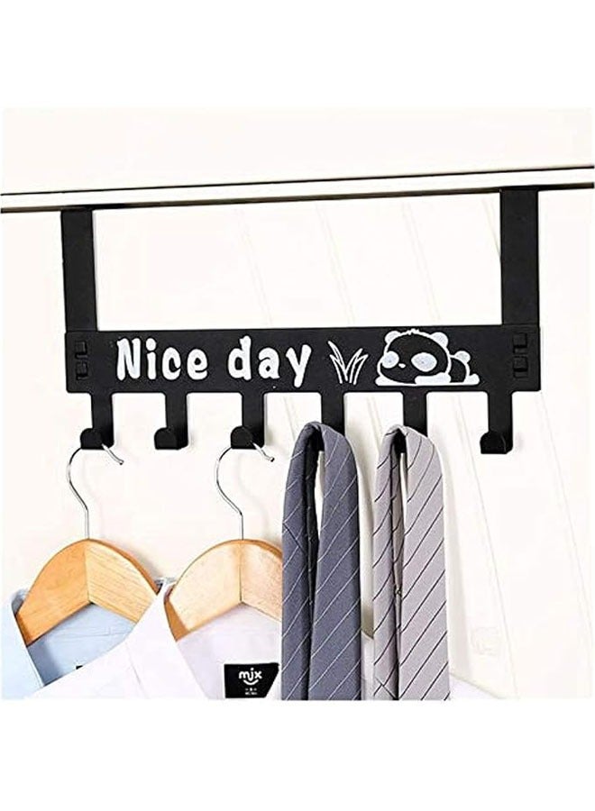 Over The Door 6 hook Rack - Decorative Organizer hooks for Clothes, Coat, Hat, belt, Towels - Stylish Over Door hanger for Home or Office Use  - Image 2