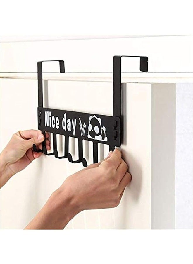 Over The Door 6 hook Rack - Decorative Organizer hooks for Clothes, Coat, Hat, belt, Towels - Stylish Over Door hanger for Home or Office Use  - Image 3