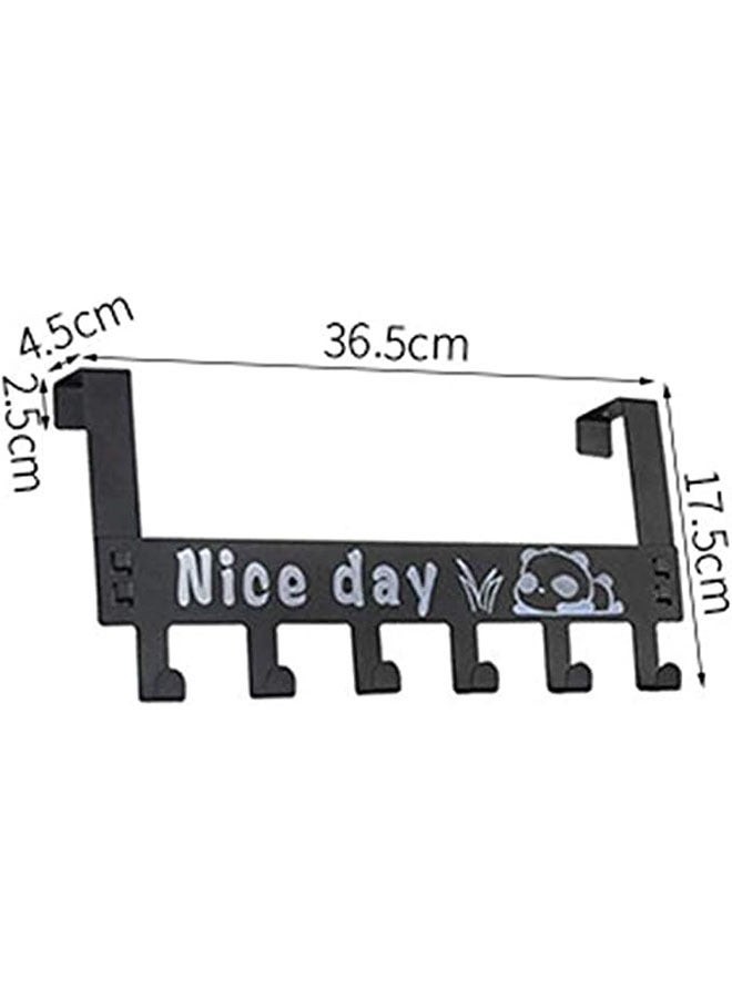 Over The Door 6 hook Rack - Decorative Organizer hooks for Clothes, Coat, Hat, belt, Towels - Stylish Over Door hanger for Home or Office Use  - Image 5