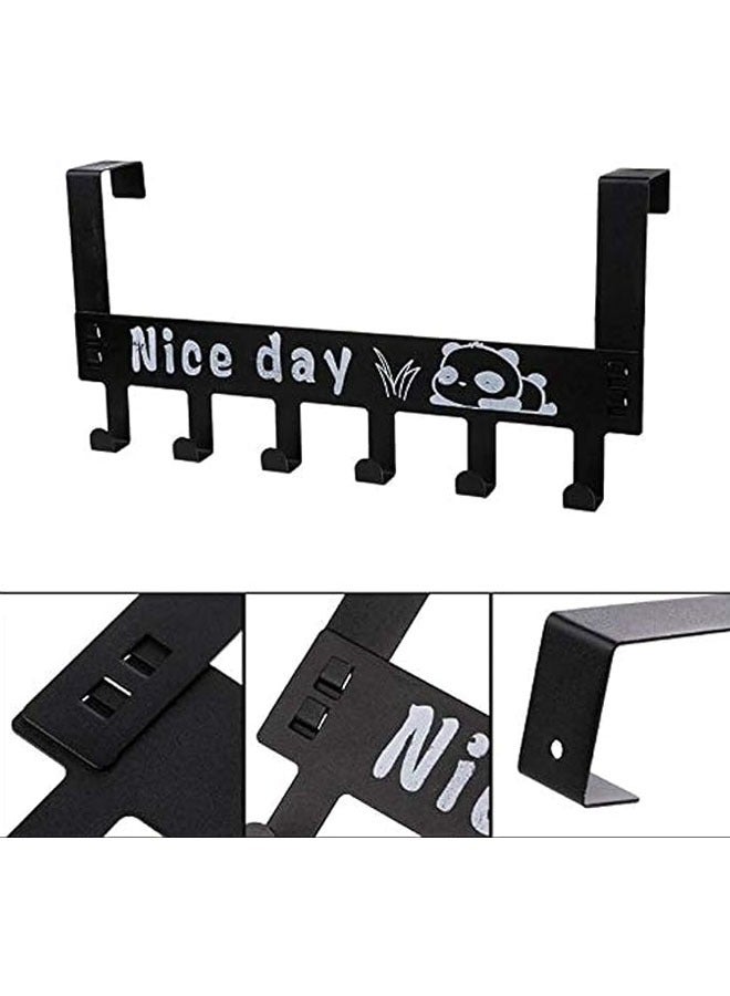 Over The Door 6 hook Rack - Decorative Organizer hooks for Clothes, Coat, Hat, belt, Towels - Stylish Over Door hanger for Home or Office Use  - Image 4