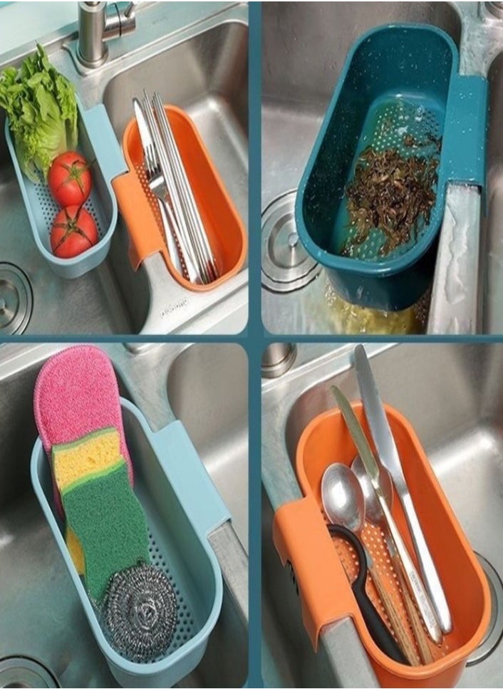 XVersion Adjustable Sink Storage Basket | Drain Rack for Kitchen Sink | Multi-Purpose Sink Organizer for Sponge, Fruits & Vegetables  - Image 5