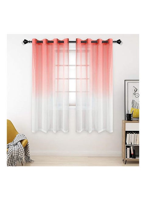 ‎ Luxury Voile Gradient Colours Curtains With Steel Grommets 1 Piece