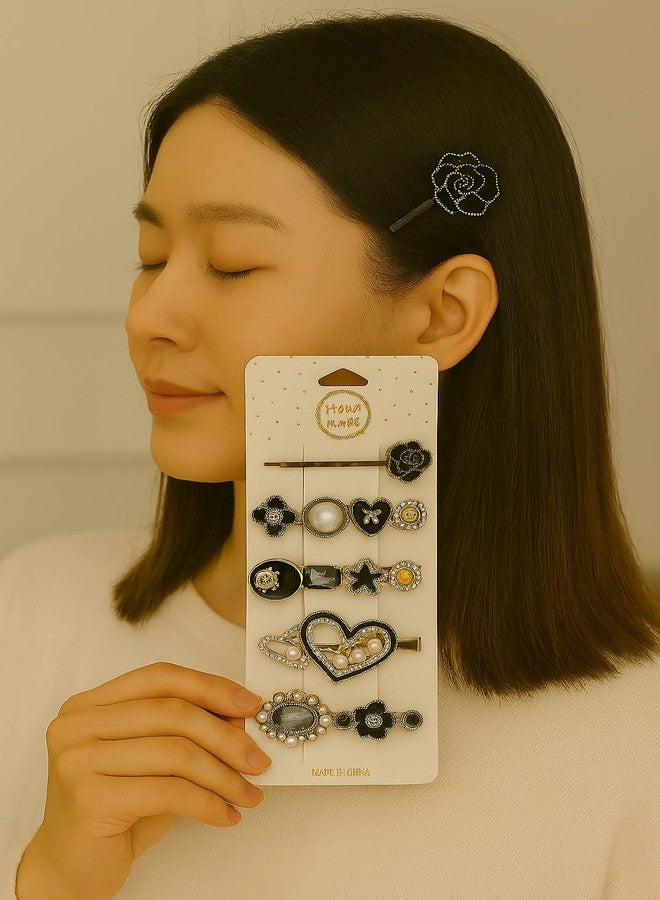 ANNACREATIONS 5-Piece Premium Korean Hair Clips Set for Women & Girls - Elegant Royal Black Stylish Accessories - Image 3