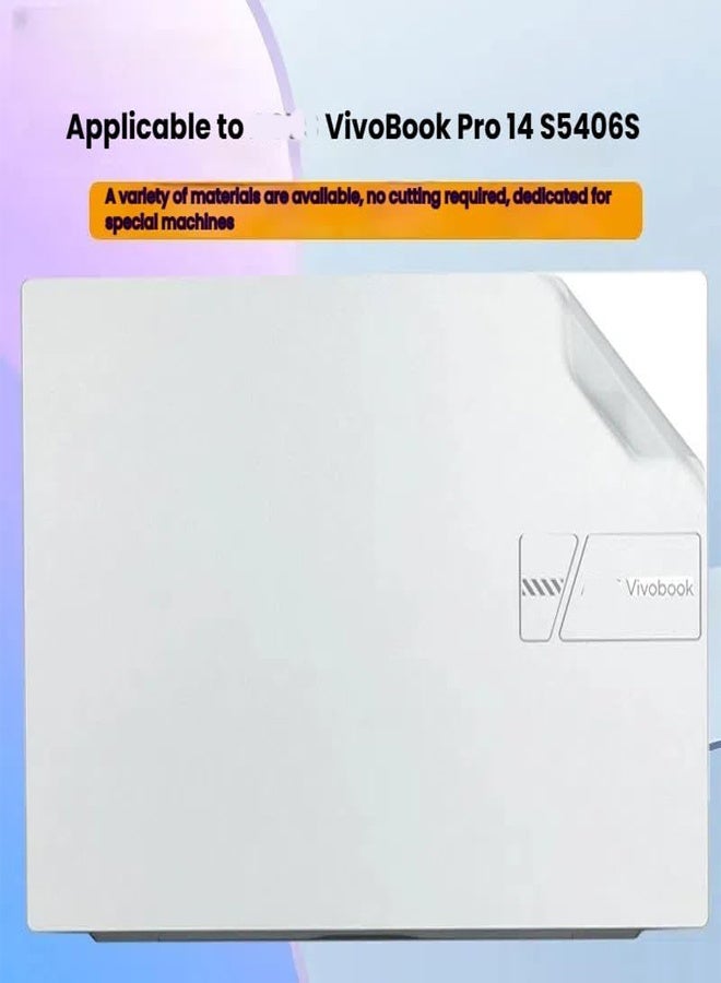 general Laptop Decal Cover Compatible with 14 Inch ASUS VivoBook Pro 14 2025 S5406S Anti Scratch Sticker Three Sided Notebook Film Transparent frosted finish - Image 2
